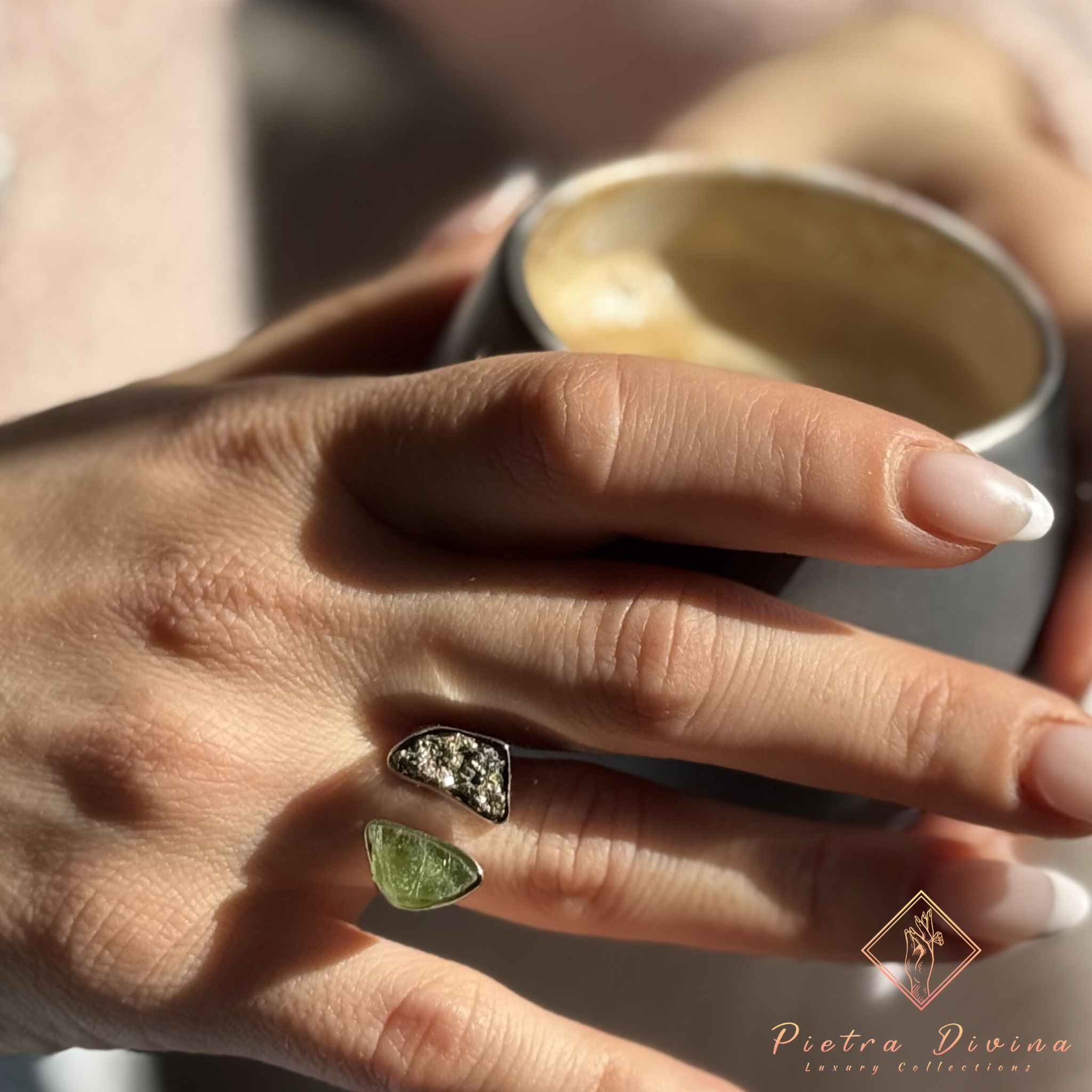 Δαχτυλίδι με Πυρίτη και Περίδοτο